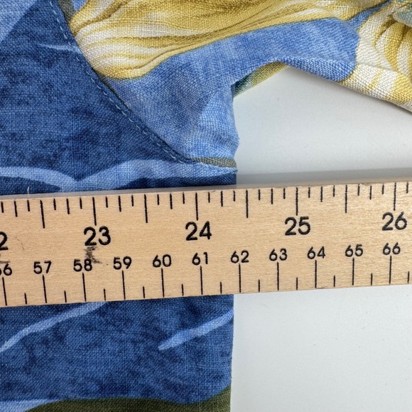 Tommy Bahama Silk Floral Camp Shirt Mens Large Blue Yellow Tropical Hawaiian - Picture 5 of 8